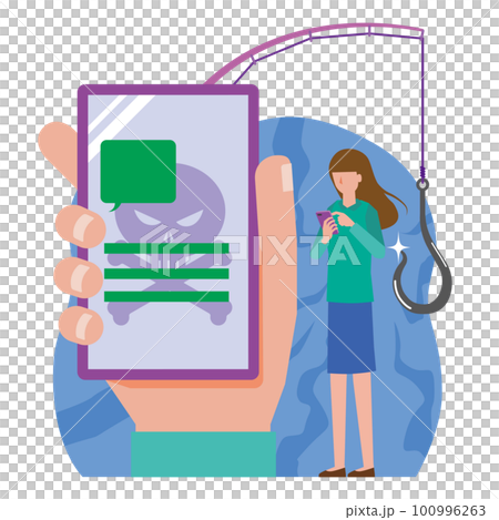 フィッシング詐欺のイメージイラスト フィッシング詐欺のイメージイラスト 100996263