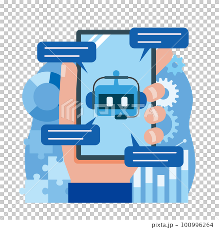 Smartphone and AI chat Smartphone and AI chat 100996264