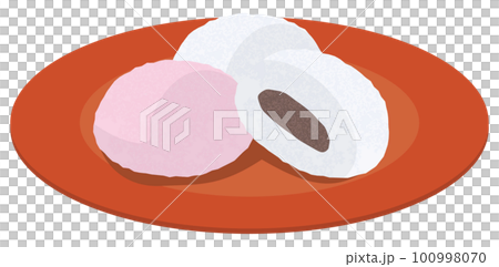 Image illustration of Japanese sweets (Karukan) on a plate Image illustration of Japanese sweets (Karukan) on a plate 100998070