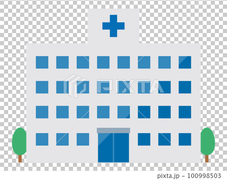 シンプルな病院のイラスト 100998503