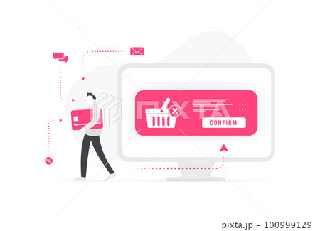 Recover abandoned carts in e-commerce concept. Sending personal marketing emails to shoppers who leave during checkout, reminding them to purchase items in their cart Recover abandoned carts in e-commerce concept. Sending personal marketing emails to shoppers who leave during checkout, reminding them to purchase items in their cart 100999129
