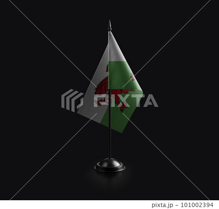 Small national flag of the Wales on a black background Small national flag of the Wales on a black background 101002394