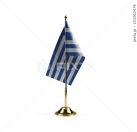 Small national flag of the Greece on a white background Small national flag of the Greece on a white background 101002476