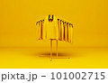 Clothing store showcase concept 3d illustration in yellow color 101002715