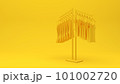 Clothing store showcase concept 3d illustration in yellow color 101002720