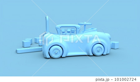 Toys for babies concept 3d illustration in blue color 101002724