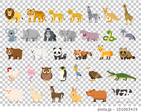 Illustration set of many cute animals 101003419
