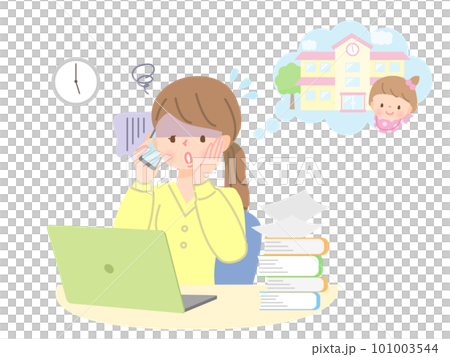 因加班接孩子遲到而陷入困境的媽媽 101003544