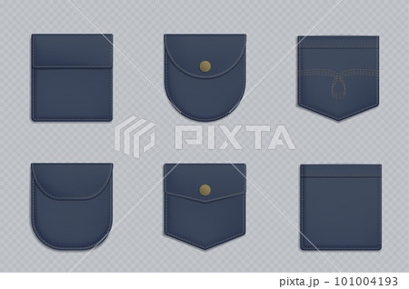 Realistic jeans texture back pocket patch vector 101004193