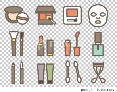 Cute cosmetic icon set color Cute cosmetic icon set color 101004485