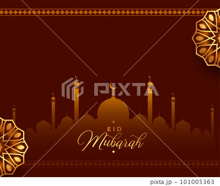 flat eid mubarak islamic festival background with mosque 101005363