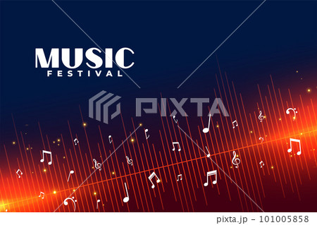 musical notes with shiny audio beat for party flyer 101005858