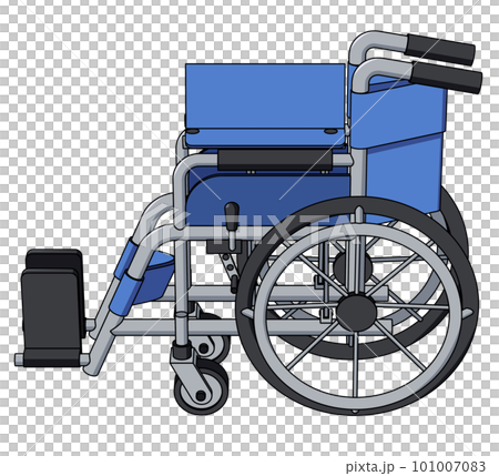 Illustration of a folding wheelchair seen from the side Illustration of a folding wheelchair seen from the side 101007083