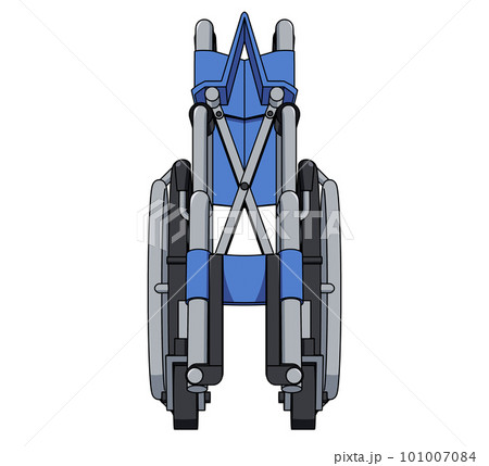 正面から見た折りたたみ車椅子のイラスト 正面から見た折りたたみ車椅子のイラスト 101007084