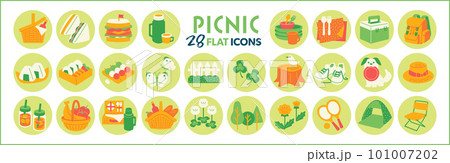 ピクニックのアイコンセット 101007202