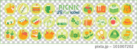 ピクニックのアイコンセット 101007202