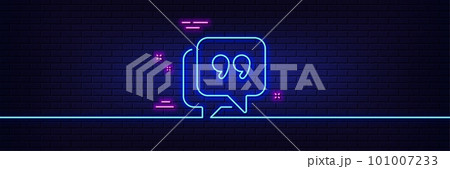 Neon light glow effect. Quote bubble line icon. Chat comment sign. Speech bubble symbol. 3d line neon glow icon. Brick wall banner. Quote bubble outline. Vector Neon light glow effect. Quote bubble line icon. Chat comment sign. Speech bubble symbol. 3d line neon glow icon. Brick wall banner. Quote bubble outline. Vector 101007233