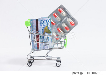 Price increase for medical services and medicaments in Kazakhstan concept Price increase for medical services and medicaments in Kazakhstan concept 101007986