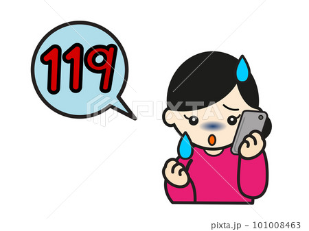 119番通報をする女性 101008463