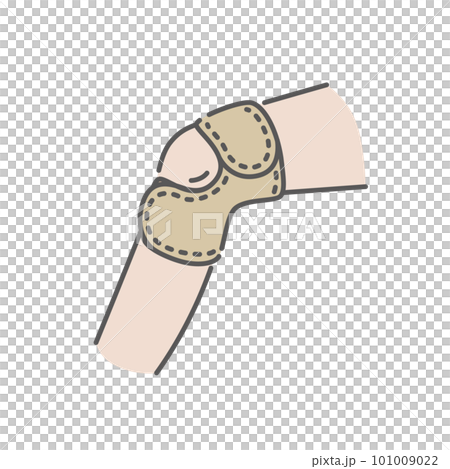 ヘルスケア_膝の痛み（膝用サポーターを付けた足） 101009022