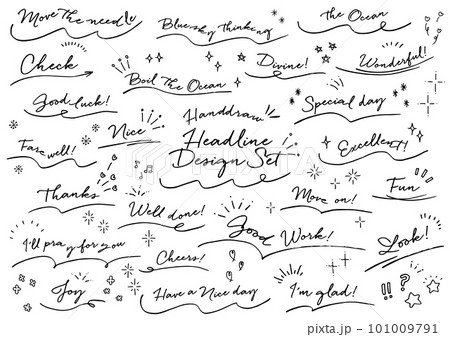 Handdraw headline design set 手書きの見出しデザインセット 101009791