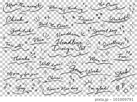 Handdraw headline design set 手書きの見出しデザインセット 101009791