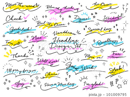 Handdraw headline design set 手書きの見出しデザインセット Handdraw headline design set 手書きの見出しデザインセット 101009795
