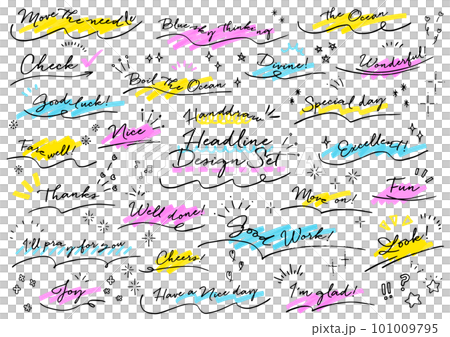 Handdraw headline design set Handwritten headline design set 101009795