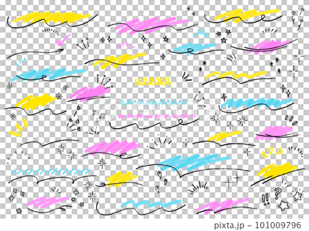 Handdraw headline design set 手書きの見出しデザインセット 101009796