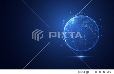 Global network connection. World map point and line composition concept of global business. Vector Illustration 101010185