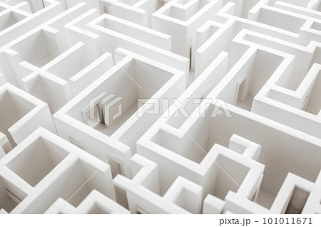 Labyrinth maze concept. White walls. Generate Ai Labyrinth maze concept. White walls. Generate Ai 101011671
