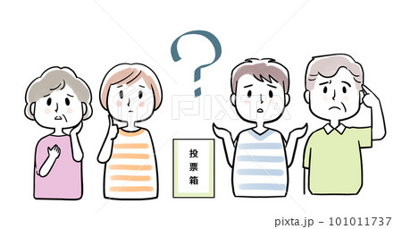 投票について考える老若男女 101011737