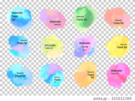 Hand-painted watercolor brush texture simple frame set 101012160