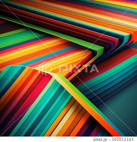 Artistic abstract colorful artwork bright stripe pattern design. 101012183