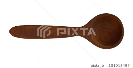 Wooden spoon front top view 101012497