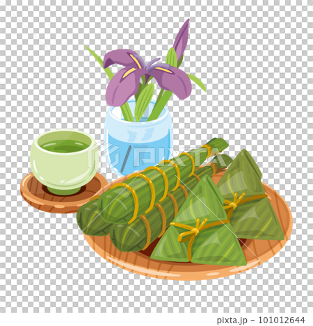 花菖蒲　お茶　ちまき 101012644