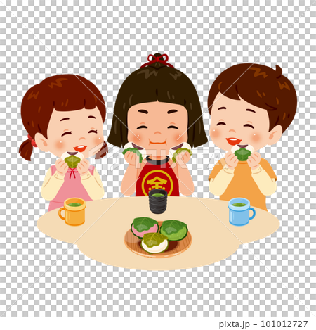 孩子們吃柏年糕 101012727