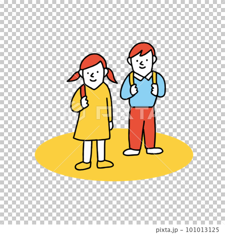 小学生・子ども　男女のイラスト 101013125