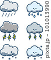 カワイイお天気雨雲 雷雲 雪雲セット 101013990
