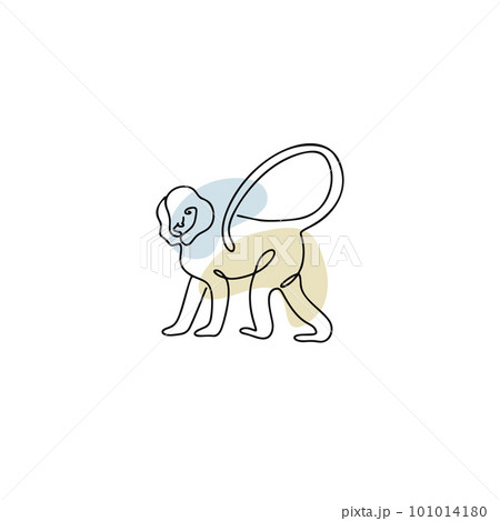 Chinese Zodiac symbol Monkey illustration in line 101014180