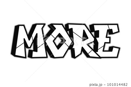 More word trippy psychedelic graffiti style letters.Vector hand drawn doodle cartoon logo More illustration. Funny cool trippy letters, fashion, graffiti style print for t-shirt, poster concept 101014482