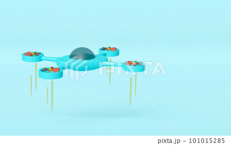 3d drone icon isolated on blue background. 3d illustration render 3d drone icon isolated on blue background. 3d illustration render 101015285