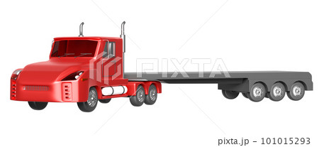red tractor and trailer or semi truck. 3d illustration or 3d render red tractor and trailer or semi truck. 3d illustration or 3d render 101015293