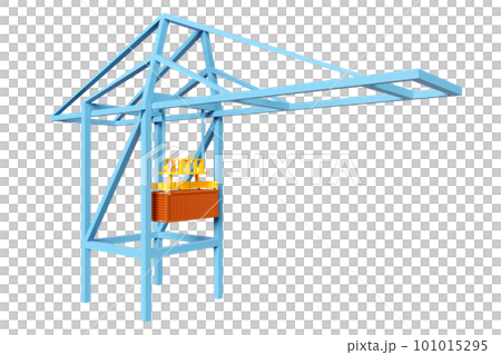 3d container gantry crane isolated. logistic import export concept, 3d illustration render 101015295