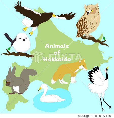 北海道の動物たちのイラスト素材 北海道の動物たちのイラスト素材 101015410