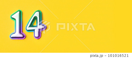 14 years celebration. Greeting banner. 14 years celebration. Greeting banner. 101016521