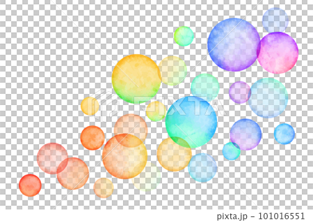彩色圓形材料的水彩風格矢量圖解 101016551