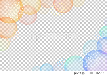 水彩風格角框素材矢量圖頂部和底部彩色圓點集 101016553