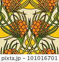 Vintage floral seamless ornament on light background. Vector illustration. 101016701