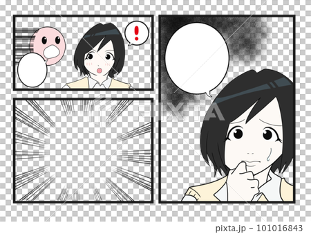 Girl and speech bubble cartoon template (2) Girl and speech bubble cartoon template (2) 101016843